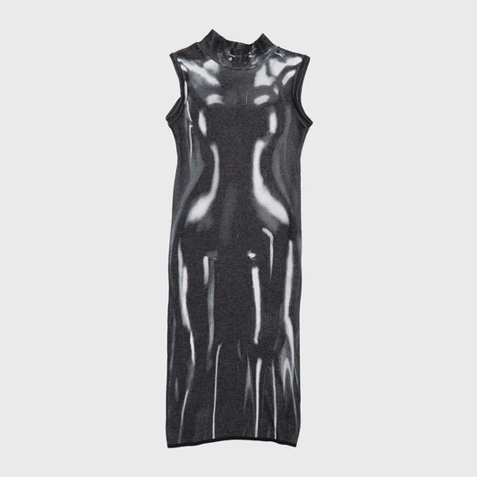 LATEX EFFECT FINE KNIT DRESS - IDEN