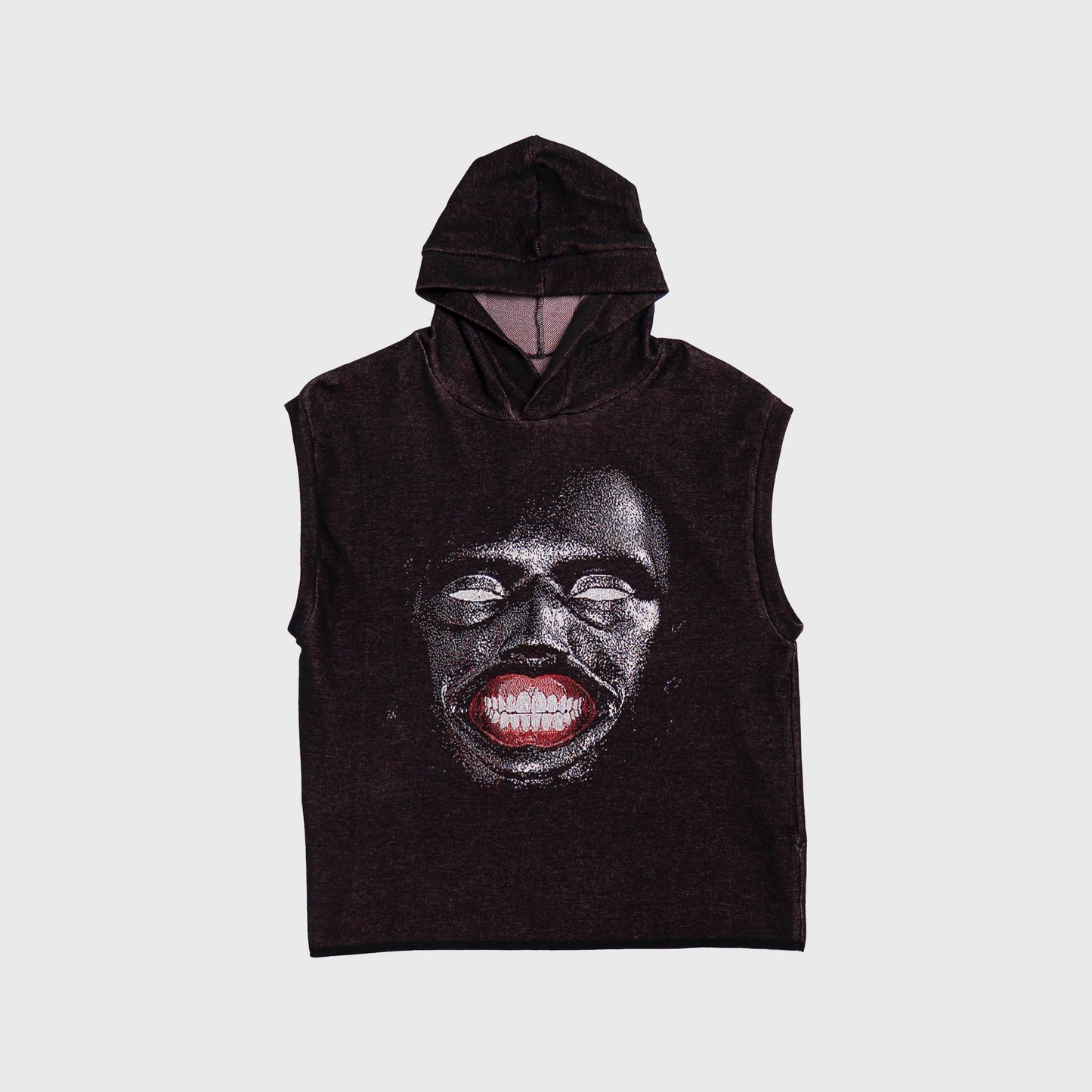 GAUGE HOODED FINE KNIT VEST – IDEN