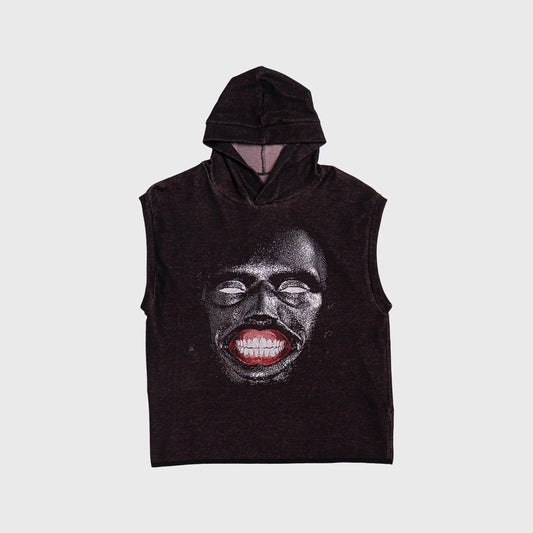 GAUGE HOODED FINE KNIT VEST – IDEN
