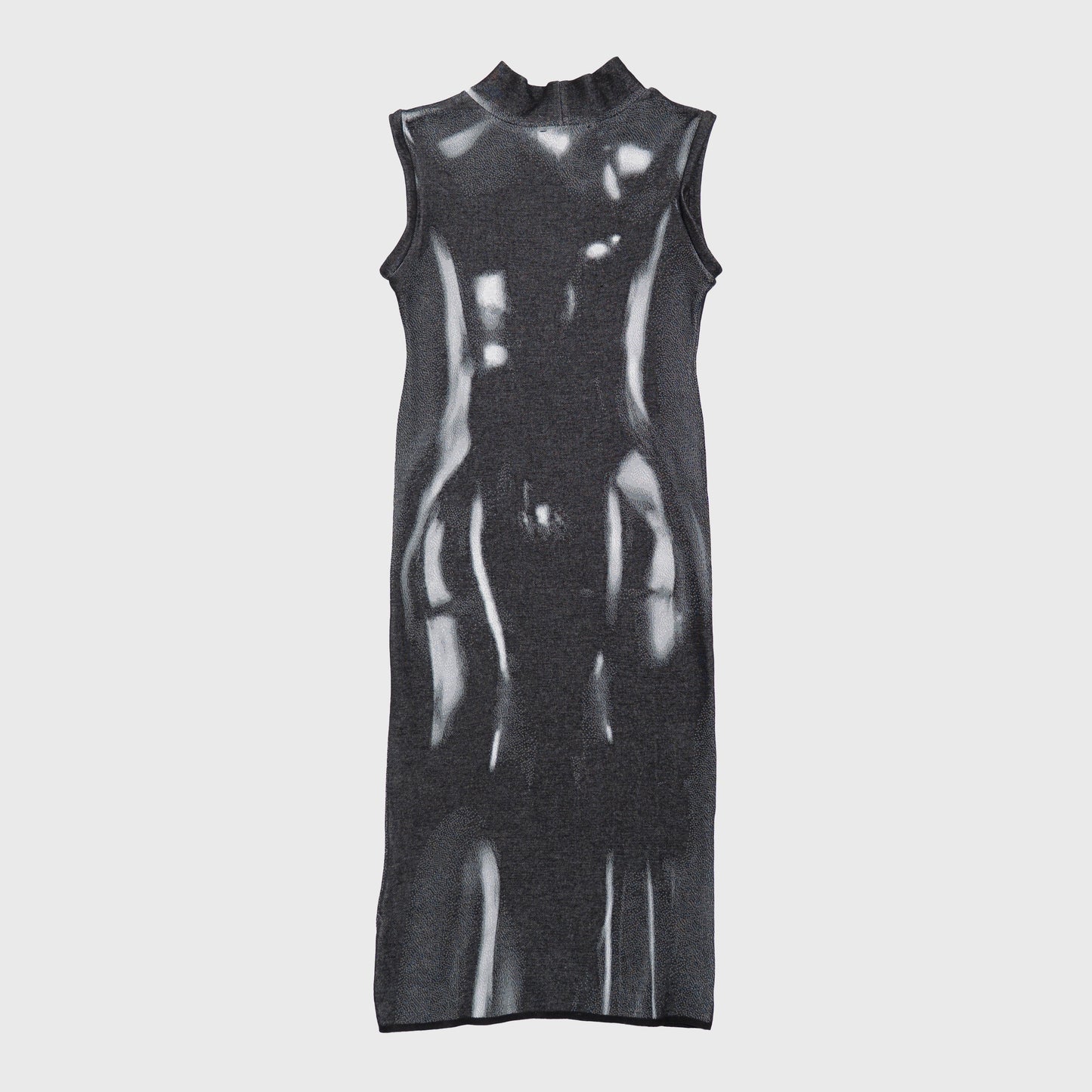 LATEX EFFECT FINE KNIT DRESS - IDEN
