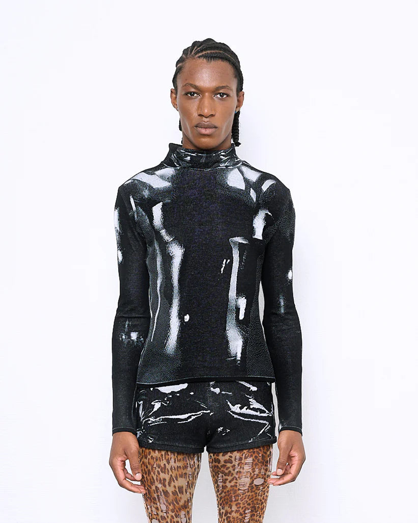 LATEX FINE KNIT TURTLENECK – IDEN